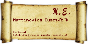 Martinovics Euszták névjegykártya